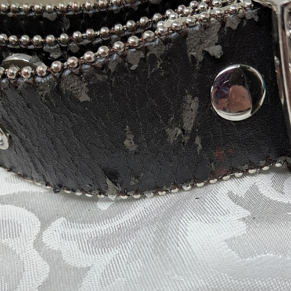 Genuine Leather Belt with Silver Accents - Picture 9 of 9